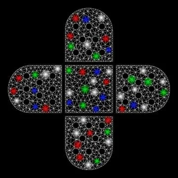 Bright Mesh Network Adhesive Patch with Flash Spots Ilustración de archivo