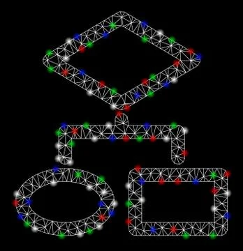 Bright Mesh Network Algorithm with Flash Spots イラスト素材