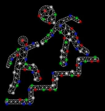 Bright Mesh Network Alien Training Help with Flash Spots Illustrazione stock