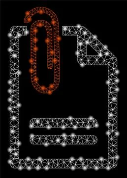Bright Mesh Network Attach Document with Flare Spots Stock Illustration