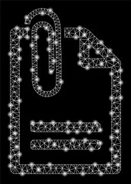Bright Mesh Network Attached Document with Flare Spots Stock Illustration