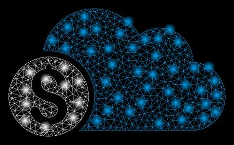 Bright Mesh Network Banking Cloud with Flare Spots イラスト素材