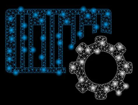 Bright Mesh Network Bar Code Settings with Flash Spots Illustrazione stock