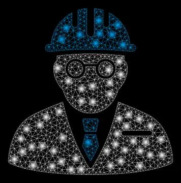 Bright Mesh Network Blind Engineer with Flare Spots Stock Illustration