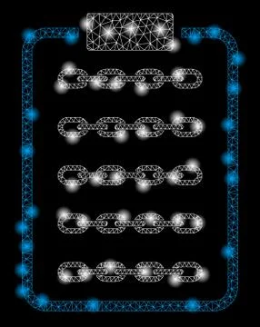 Bright Mesh Network Blockchain List Page with Light Spots Illustrazione stock