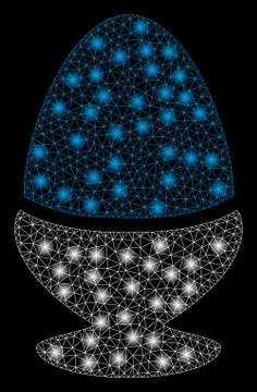 Bright Mesh Network Boiled Egg with Flare Spots Stock-Illustration