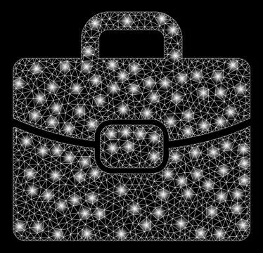 Bright Mesh Network Briefcase with Light Spots Stock Illustration
