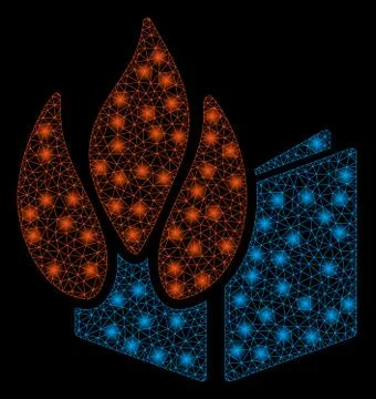 Bright Mesh Network Burned File with Flare Spots Stock Illustration