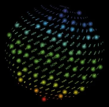 Bright Mesh Network Candy Abstract Sphere with Flash Spots Ilustração Stock