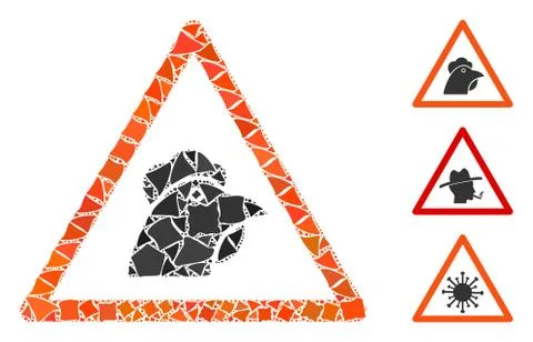 Bright Mesh Network Chicken Warning with Flare Spots Stock Illustration