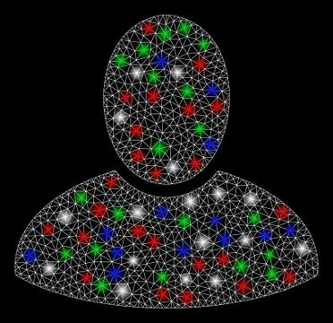 Bright Mesh Network Client with Flare Spots Illustrazione stock