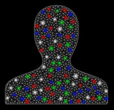 Bright Mesh Network Client with Flash Spots Illustrazione stock