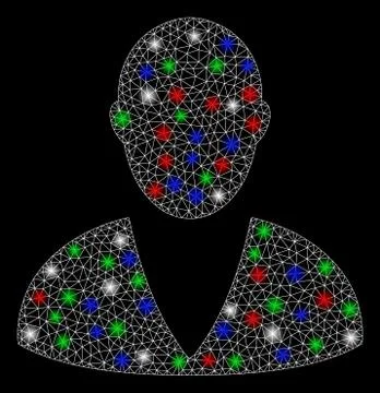 Bright Mesh Network Client with Flash Spots Illustrazione stock