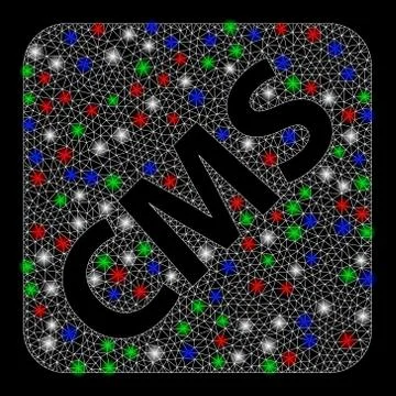 Bright Mesh Network Cms with Flash Spots Illustrazione stock