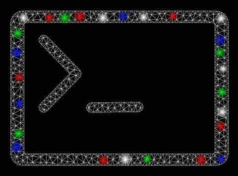 Bright Mesh Network Coding Console with Flash Spots 스톡 일러스트