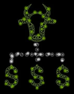 Bright Mesh Network Cow Dollar Links with Flash Spots Stock Illustration