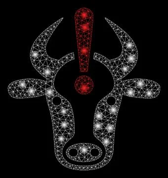 Bright Mesh Network Cow Error with Flash Spots Illustrazione stock