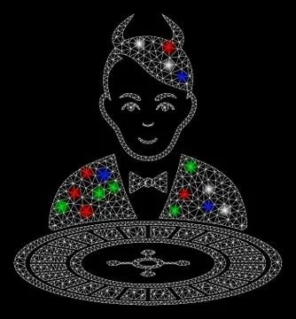 Bright Mesh Network Devil Roulette Dealer with Light Spots Stockillustratie