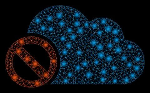 Bright Mesh Network Disabled Cloud with Light Spots Illustrazione stock