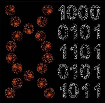 Bright Mesh Network DNA Code with Flare Spots イラスト素材