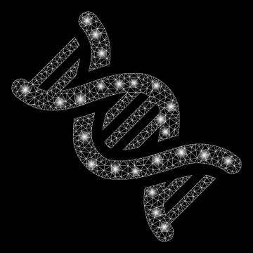 Bright Mesh Network DNA with Flare Spots Illustrazione stock