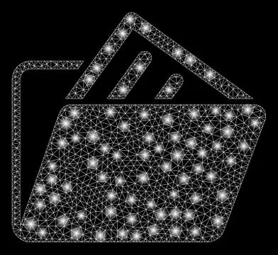 Bright Mesh Network Document Folder with Flare Spots Stock Illustration