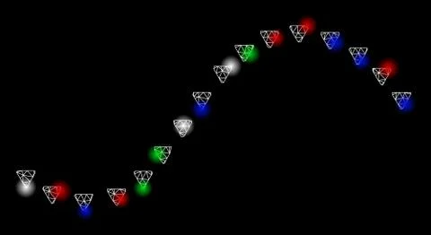 Bright Mesh Network Dotted Function Line with Flash Spots Illustrazione stock
