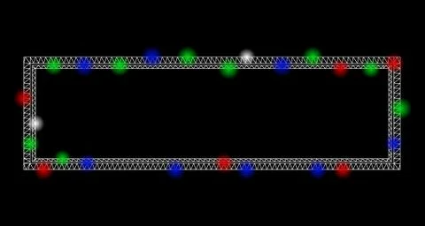 Bright Mesh Network Double Rectangle Frame with Light Spots Stock Illustration
