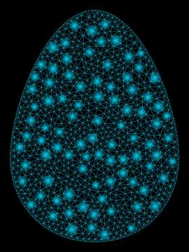 Bright Mesh Network Egg with Flare Spots Stock Illustration