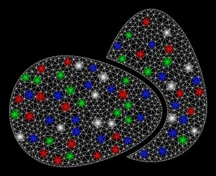 Bright Mesh Network Eggs with Flare Spots Stock Illustration