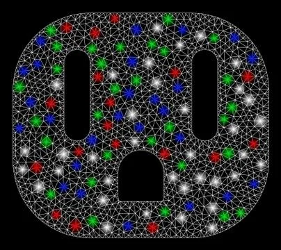 Bright Mesh Network Electric Socket with Flare Spots Stock Illustration