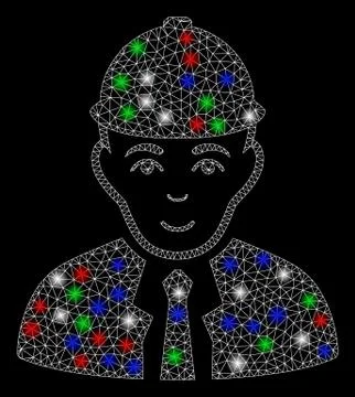 Bright Mesh Network Engineer with Flare Spots Stock Illustration