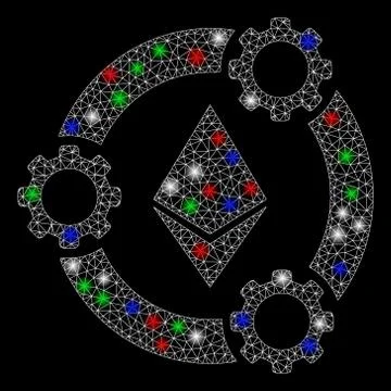 Bright Mesh Network Ethereum Pool Collaboration with Flare Spots Stock Illustration