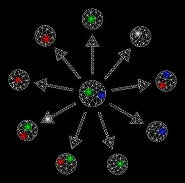 Bright Mesh Network Expanse with Flash Spots Illustrazione stock