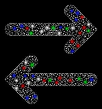 Bright Mesh Network Flip Horizontal with Flash Spots Illustrazione stock
