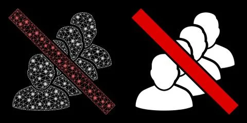 Bright Mesh Network Forbidden People Queue with Light Spots 스톡 일러스트