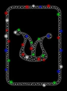 Bright Mesh Network Joker Gaming Card with Flash Spots Stock Illustration