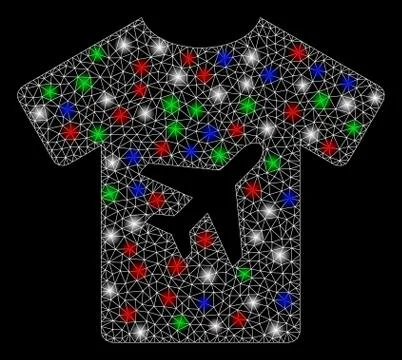 Bright Mesh Network Man T-Shirt with Flash Spots Stock Illustration