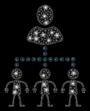 Bright Mesh Network Manage Androids with Light Spots 스톡 일러스트