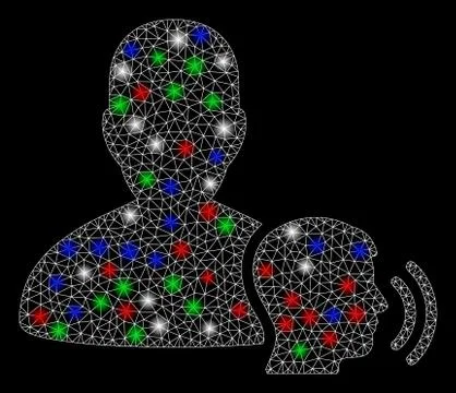 Bright Mesh Network Medium with Flare Spots Stock Illustration