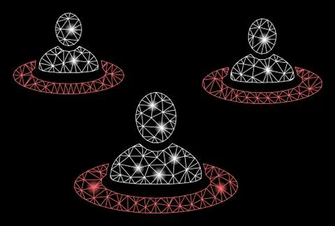 Bright Mesh Network Men Isolation with Flash Spots Stock Illustration