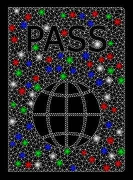Bright Mesh Network Passport with Light Spots Stock Illustration