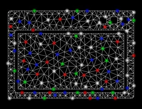 Bright Mesh Network Program Application with Flare Spots Ilustración de archivo