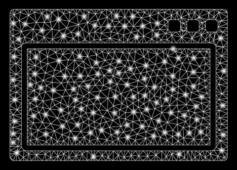 Bright Mesh Network Program Application with Light Spots Stock Illustration