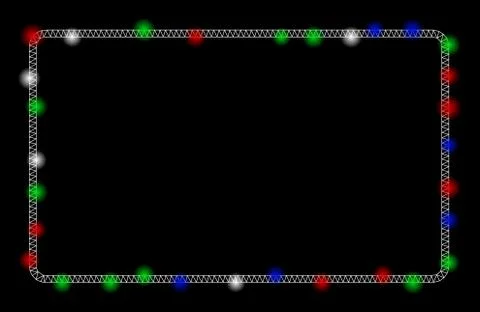 Bright Mesh Network Rounded Rectangle Frame with Light Spots Stock Illustration