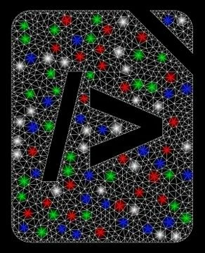Bright Mesh Network Script Code with Flare Spots Illustration