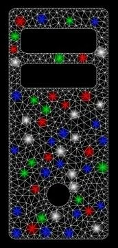 Bright Mesh Network Server Mainframe with Flash Spots Stock Illustration
