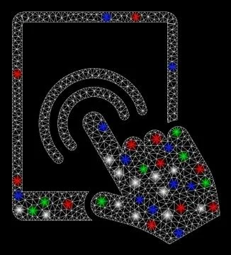 Bright Mesh Network Tablet Double Tap with Flash Spots Stock Illustration