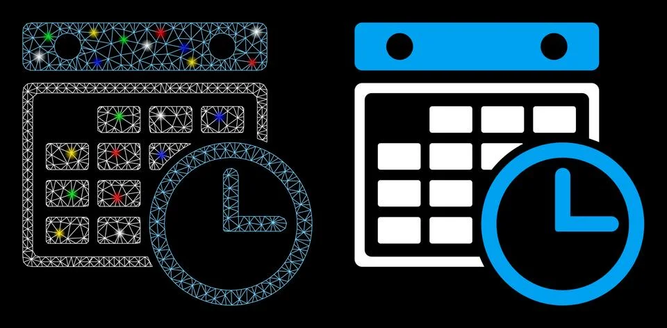 Bright Mesh Network Timetable Icon with Light Spots イラスト素材