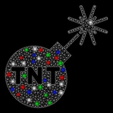 Bright Mesh Network TNT Bomb with Light Spots 库存插图